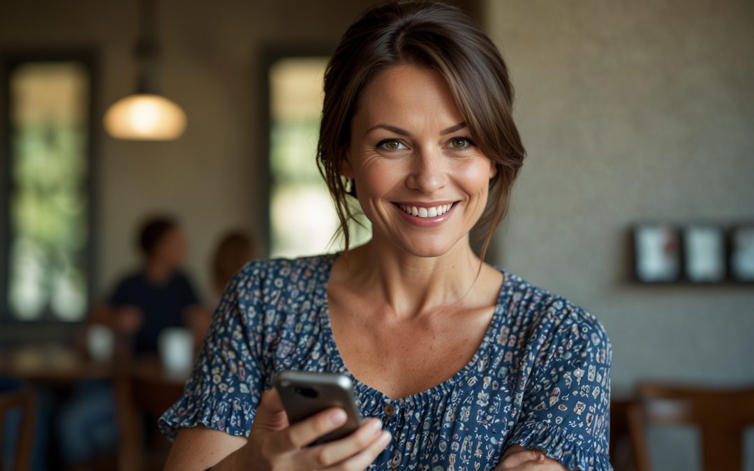 Woman texting a date